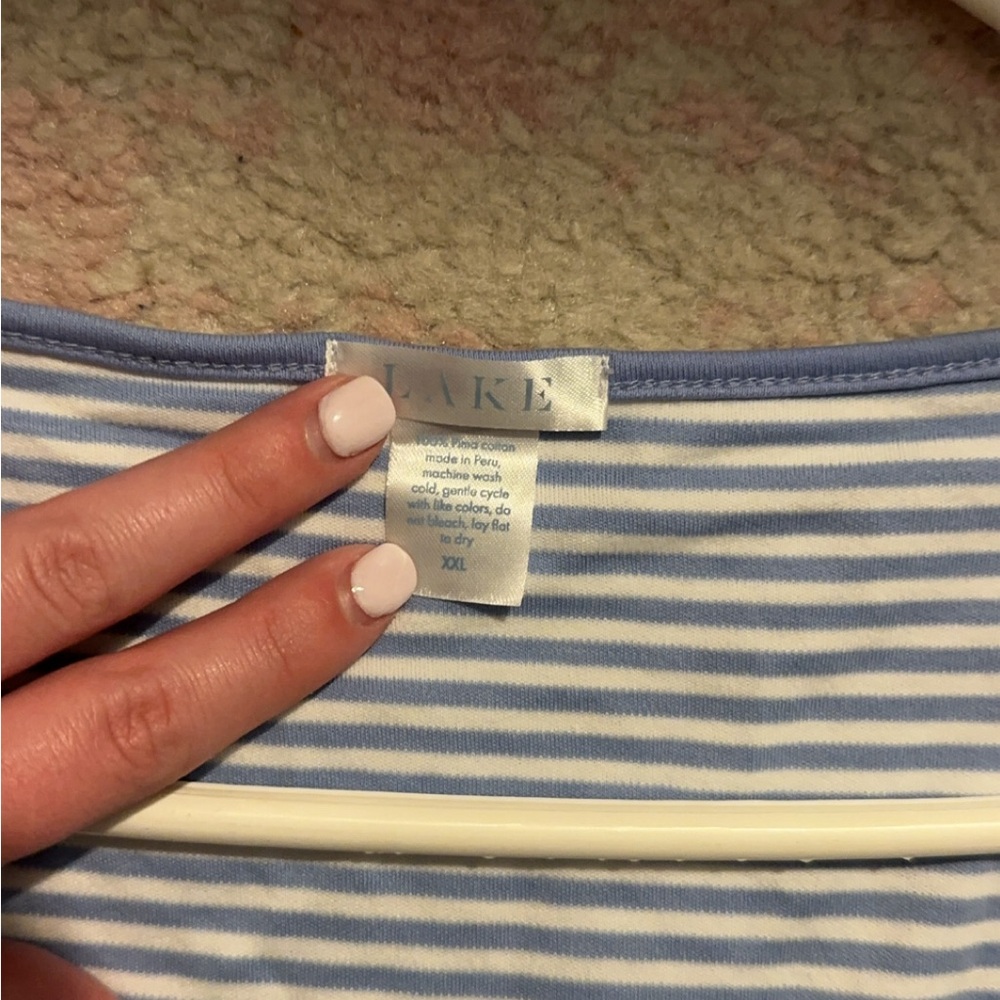 Lake blue and white stripe nightgown